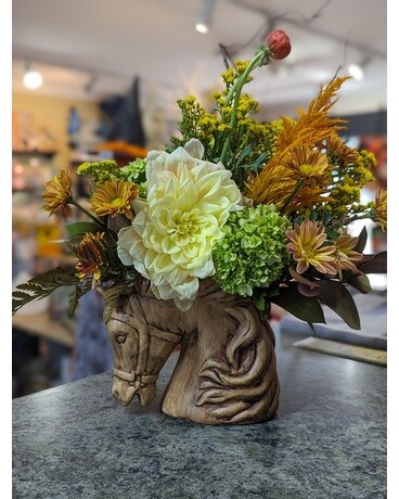 Rustic Horse Floral Flower Arrangement