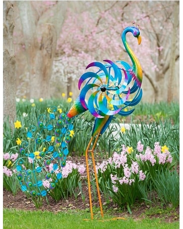 Peacock Wind Spinner, Statement Garden Art! Gifts