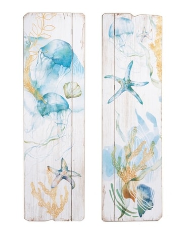 Watercolor Sea Creature Wall Décor, 2pc Set Gifts