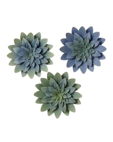 Succulent Flower Wall Décor, 3pc Set Gifts