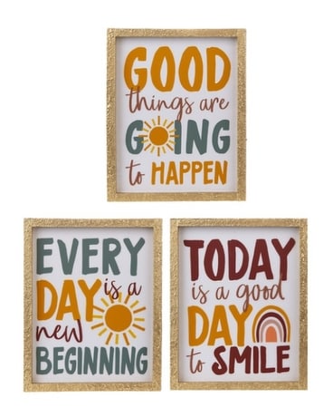 Gold Framed Inspirational Text Wall Décor, 3pc Set Gifts