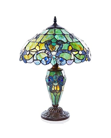 Green Magna Carta Stained Glass, Double Lit Lamp Gifts