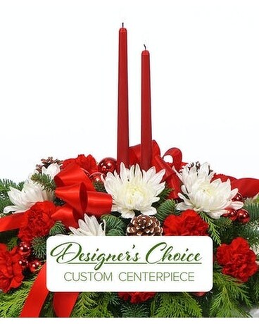 Designers Choice Christmas Centerpiece Flower Arrangement