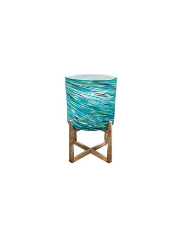 Blown Glass Planter on Wooden Stand Gifts