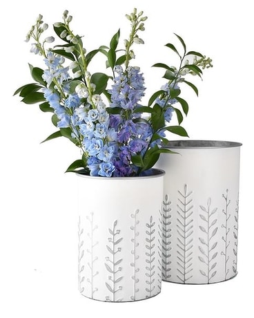 Embossed Leaf Stem Tall Planter (2 pc. set) Gifts