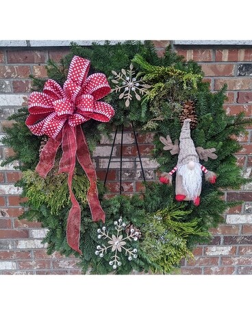 Gnome for the holidays wreath Flower Arrangement