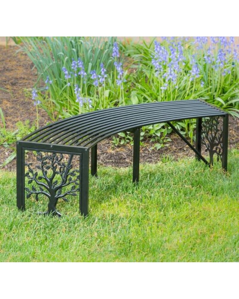 Curved iron bench sale