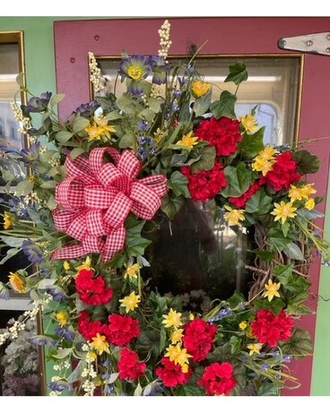 Grapevine Wreath Silk Flowers Flower Arrangement