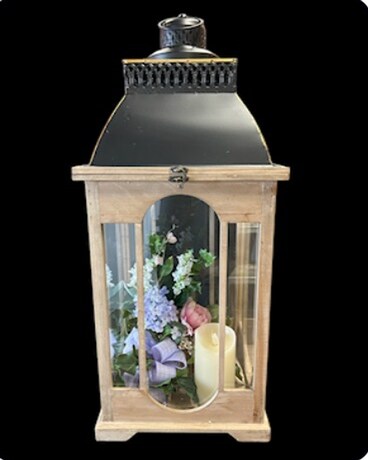 Lantren with Timer Candles and Silk arrangement Flower Arrangement