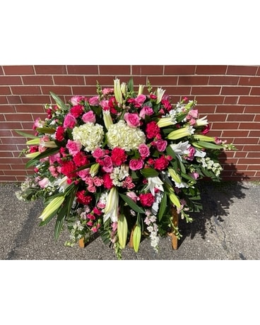 Casket Plaque Flower Arrangement