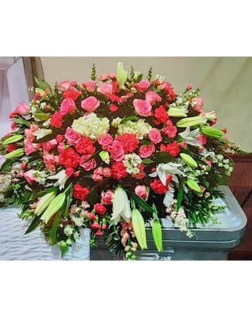 Roses Lilies, Snap Dragons, Hydrangea, Carnations Flower Arrangement