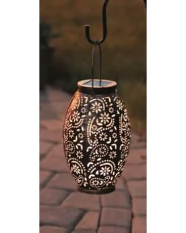Solar copper lantern Flower Arrangement
