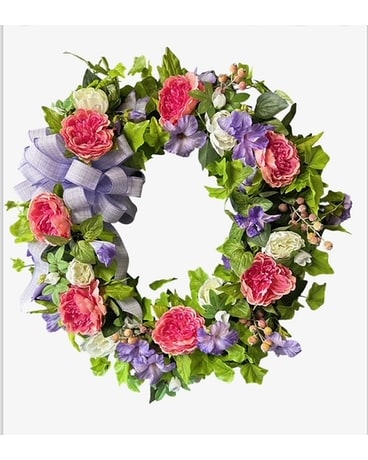 Grapevine Wreath spring colors Flower Arrangement