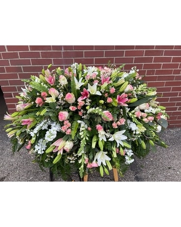 Casket Plaque Flower Arrangement