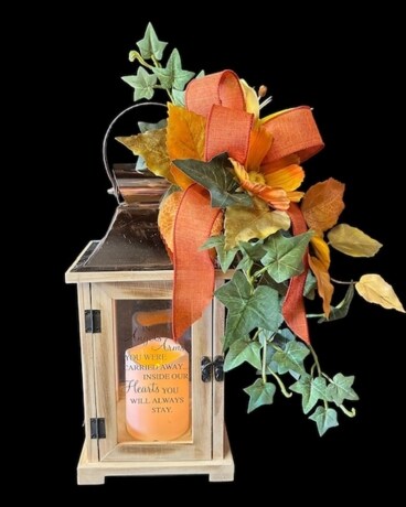 Lantern with Timer Candle Flower Arrangement