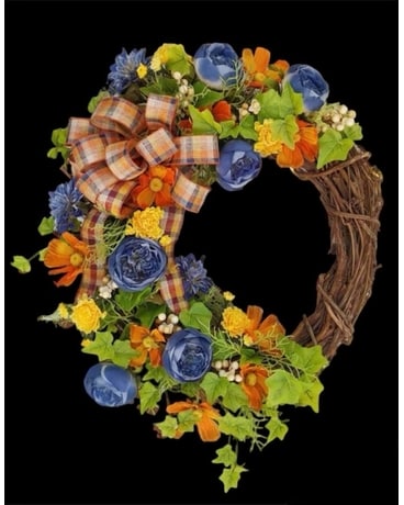 Wreath Fall Colors Flower Arrangement