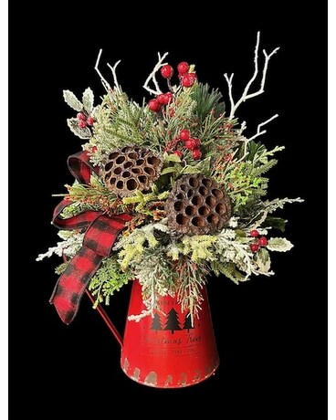 Christmas silk centerpiece Flower Arrangement