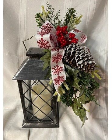 Solar Lantern Flower Arrangement