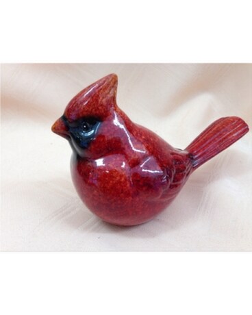 Red Cardinal Porcelain Bird Flower Arrangement