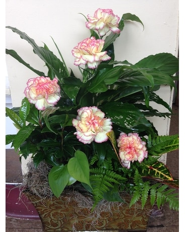 Fresh Funeral Basket Flower Arrangement