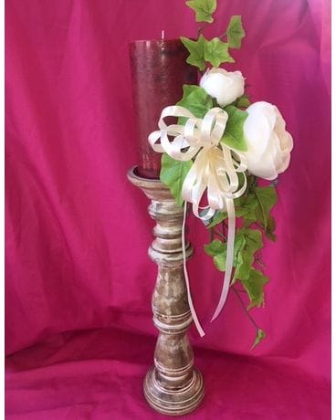candle stick with marble candle Flower Arrangement