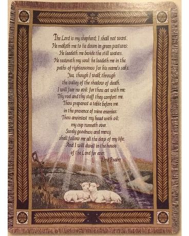 Afghan throw 23rd Psalm Flower Arrangement