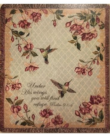 Afghan Throw Flower Arrangement