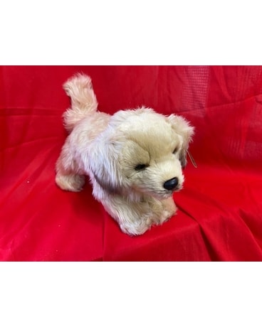 Bearington Plush Puppy Dog Flower Arrangement