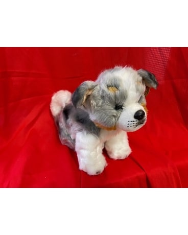 Bearington Plush Puppy Dog Flower Arrangement