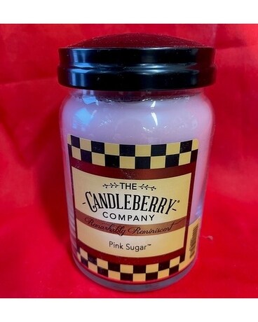 Candleberry Candle Pink Sugar Flower Arrangement