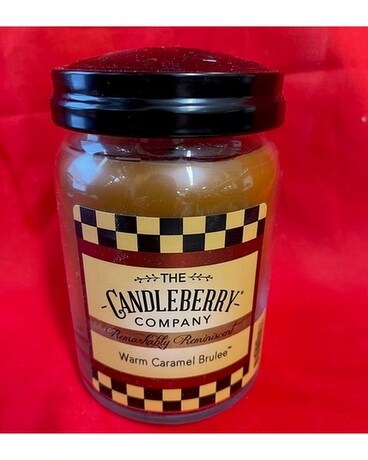 Candleberry Candle Warm Caramel Brulee Flower Arrangement