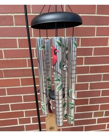 Wind Chime on Garden Hook Flower Arrangement