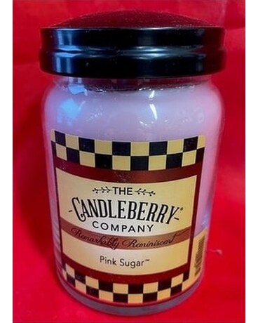 Candleberry Candle Pink Sugar Flower Arrangement