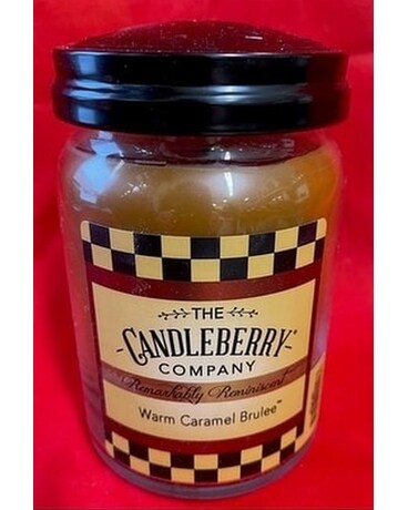 Candleberry Candle Warm Caramel Brulee Flower Arrangement