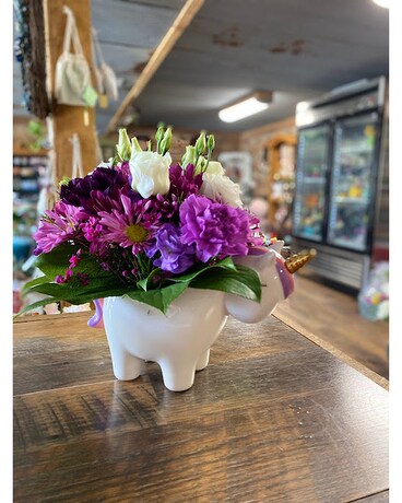 Purple Dreams Unicorn Flower Arrangement