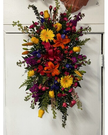 Colorful mourning Flower Arrangement